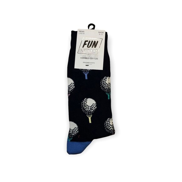 Fun Socks Men's Combed Cotton Crew Socks - Picture 1 of 1